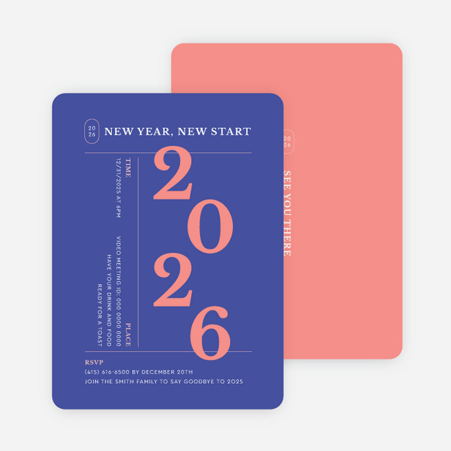 Big Countdown Holiday Invitations - Pink