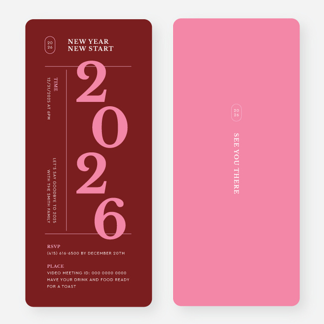 Big Countdown Holiday Invitations - Red