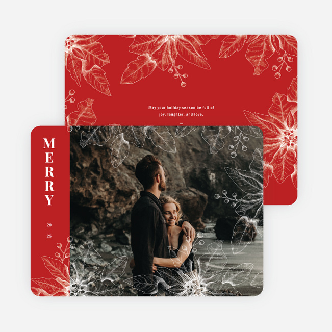 Merry Impression Christmas Cards - Red