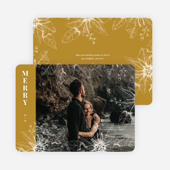 Merry Impression Christmas Cards - Yellow