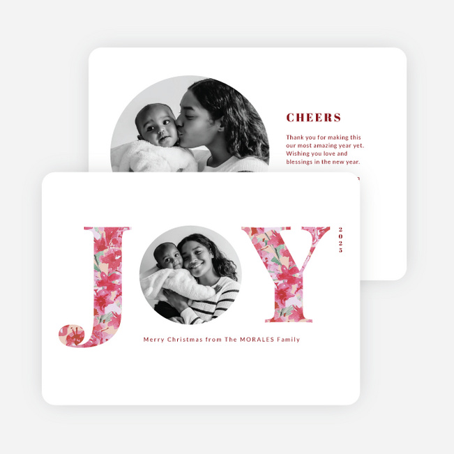 Picturing Joy Personalized Christmas Cards - Pink
