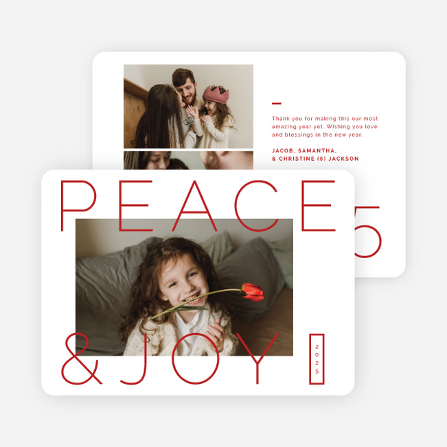 Truly Peaceful Holiday Cards and Invitations - Red