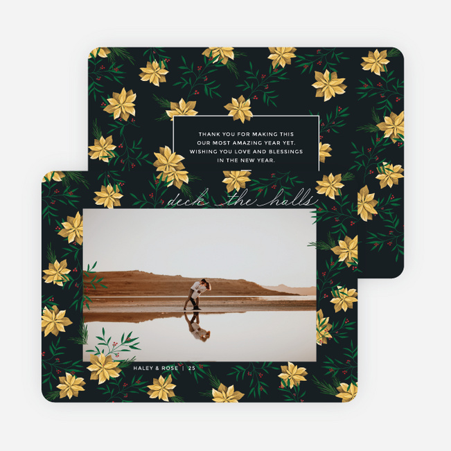 Weaving Poinsettia Christmas Cards - Yellow