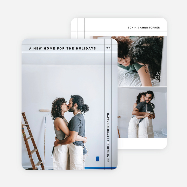 Geometric Blessings Holiday Cards and Invitations - Black