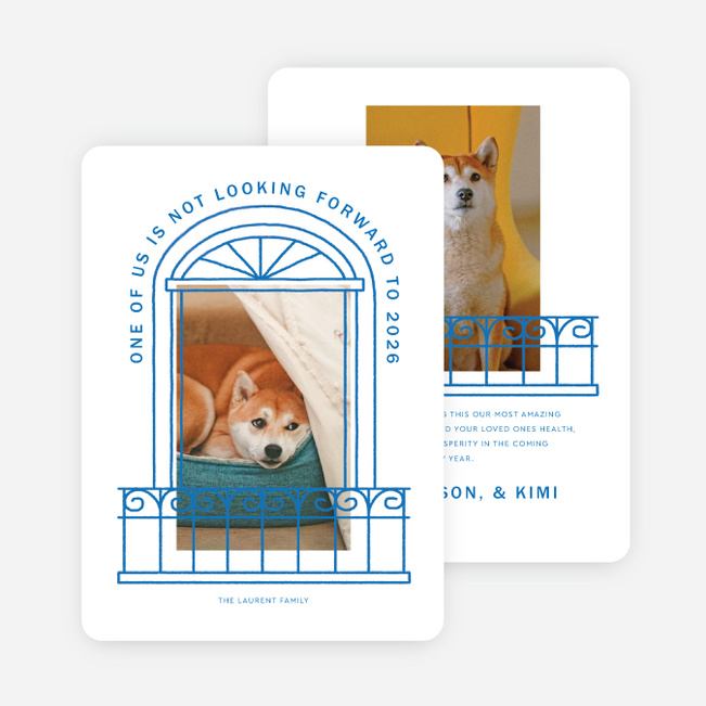 Pet Porch New Year Cards and Invitations - Blue