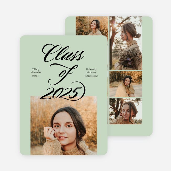 Bit of Flourish Graduation Announcements & Graduation Invitations - Green