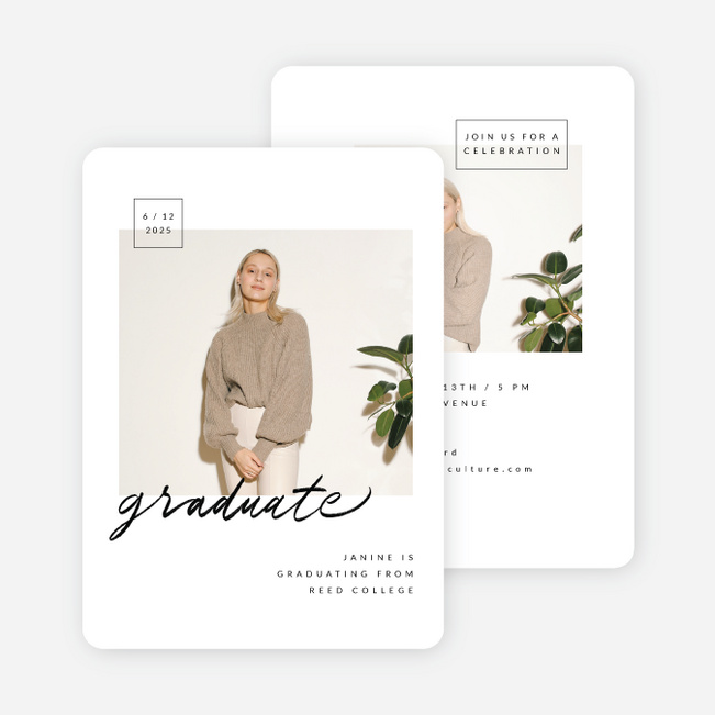 Contemporary Impressions Graduation Announcements & Invitations - White