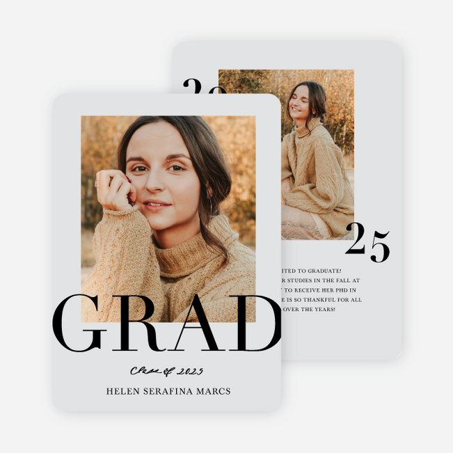 Future In Focus Graduation Announcements & Invitations - Gray