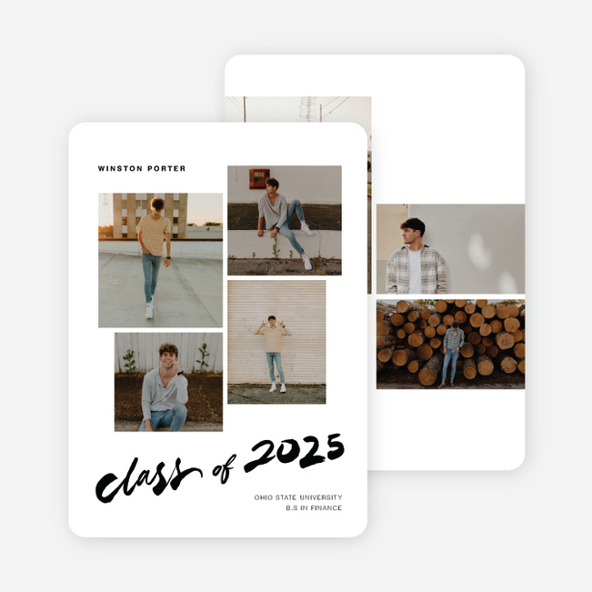 Pieced Together Graduation Announcements & Invitations - Black