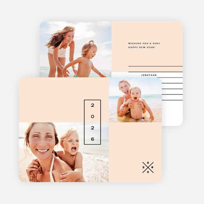 Clean Lines New Year Cards - Pink