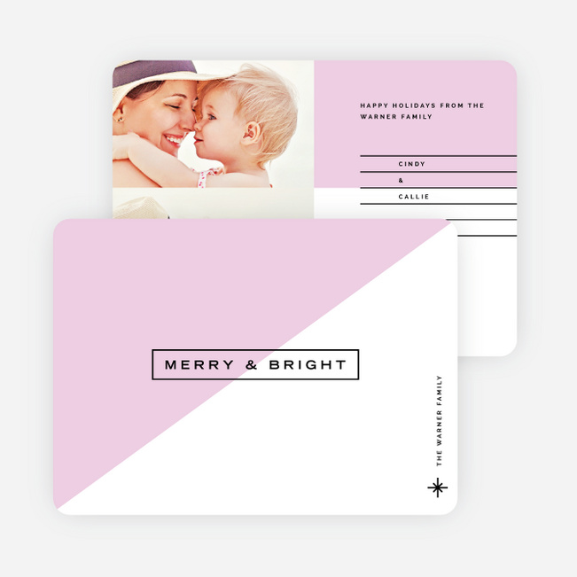 Color block Lines Holiday Cards - Purple