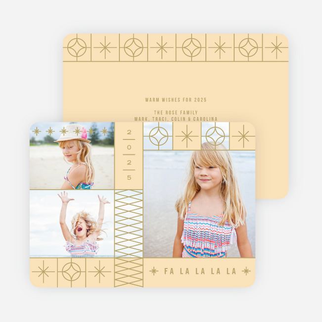 Decorative Stars Christmas Cards - Orange