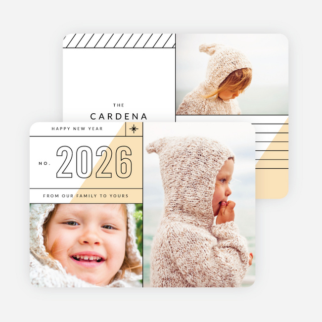 Diagonal Lines New Year Cards - Orange