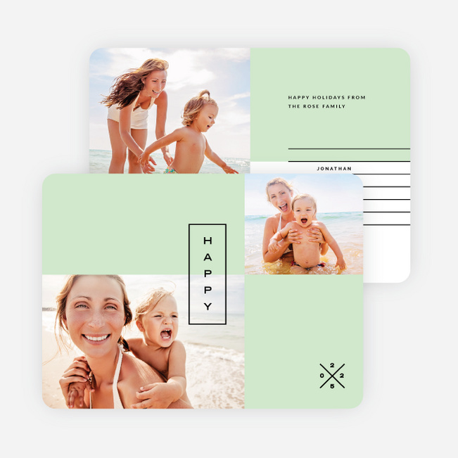 Modern Lines Holiday Cards - Green