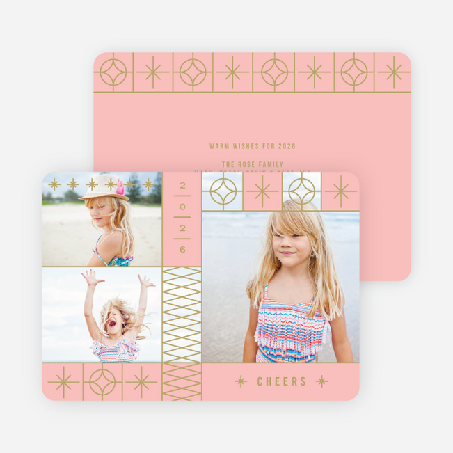 Photo Stars New Year Cards - Pink