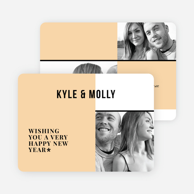 Picture Grid New Year Cards - Orange