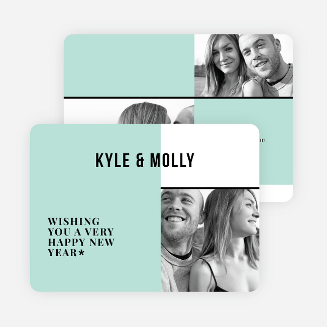 Picture Grid New Year Cards - Blue