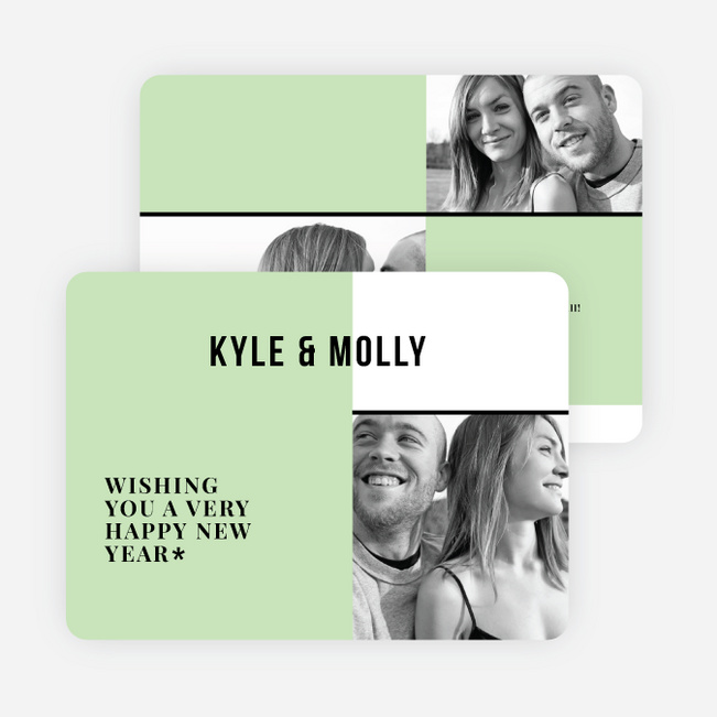 Picture Grid New Year Cards - Green