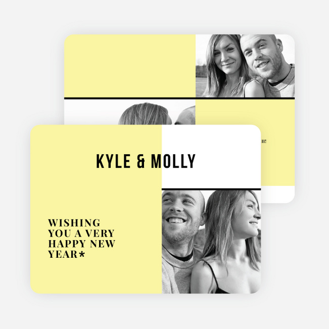 Picture Grid New Year Cards - Yellow