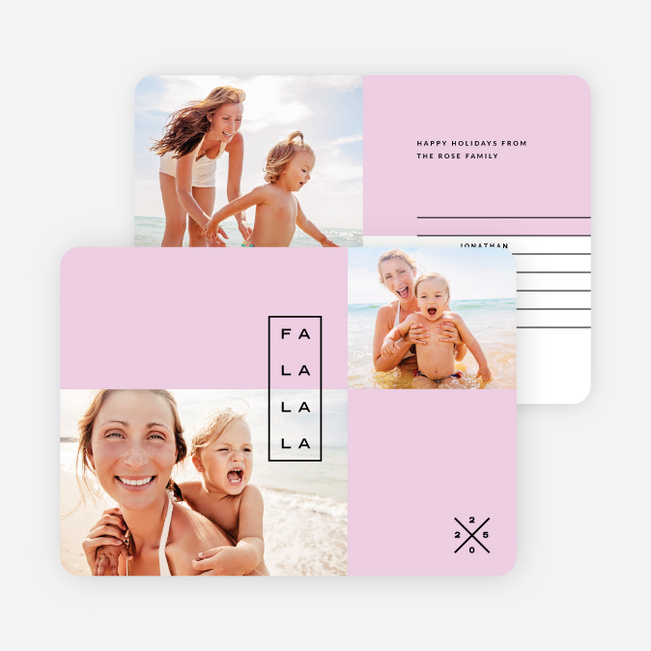 Simple Lines Christmas Cards - Purple