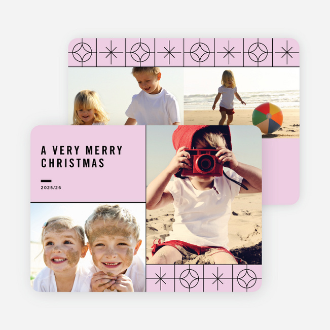 Stars Pattern Christmas Cards - Purple