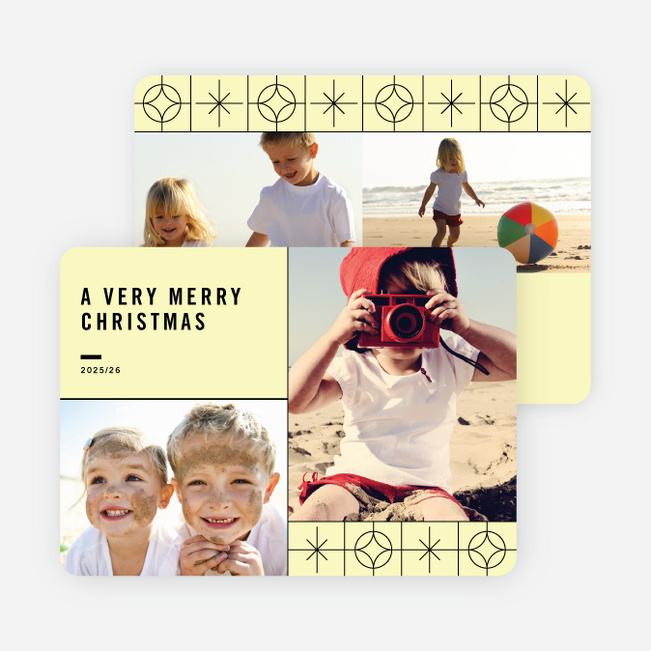 Stars Pattern Christmas Cards - Yellow