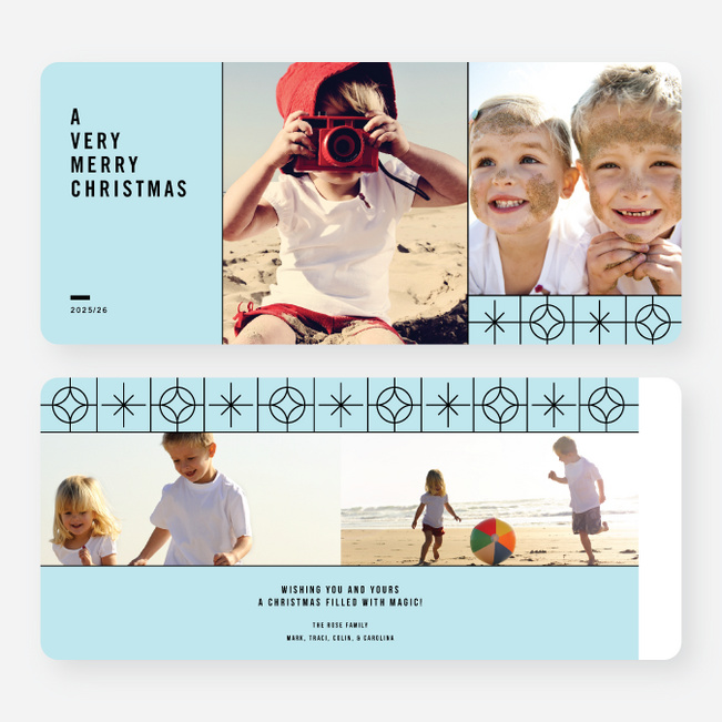 Stars Pattern Christmas Cards - Blue