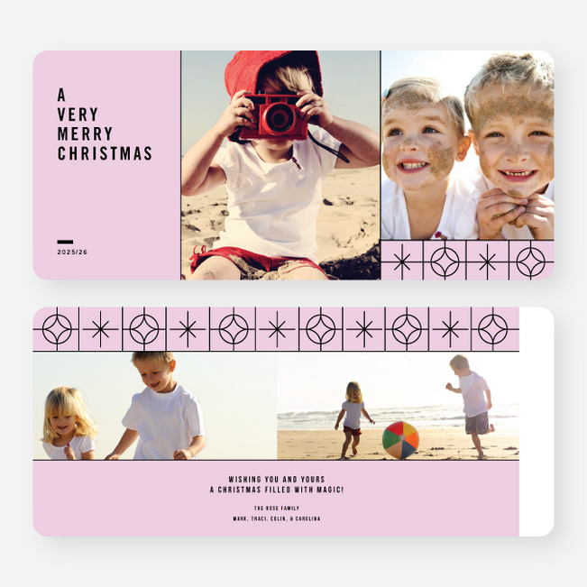 Stars Pattern Christmas Cards - Purple