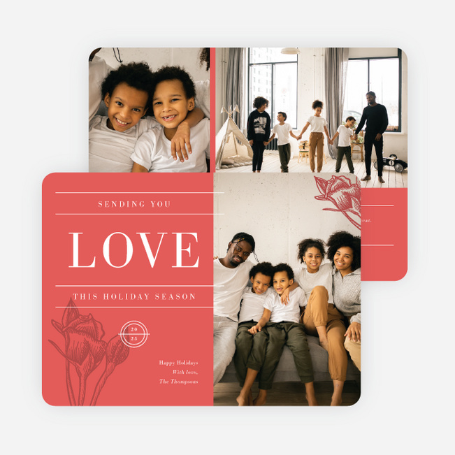 Sending the Gift of Love Holiday Cards and Invitations - Red