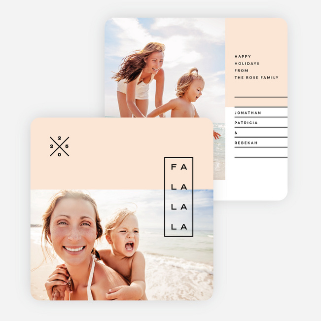 Simple Lines Christmas Cards - Pink