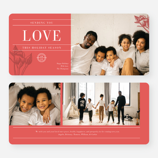Sending the Gift of Love Holiday Cards and Invitations - Red