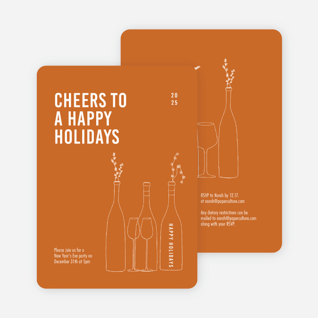 Cheers, It’s Time! Holiday Cards and Invitations - Orange