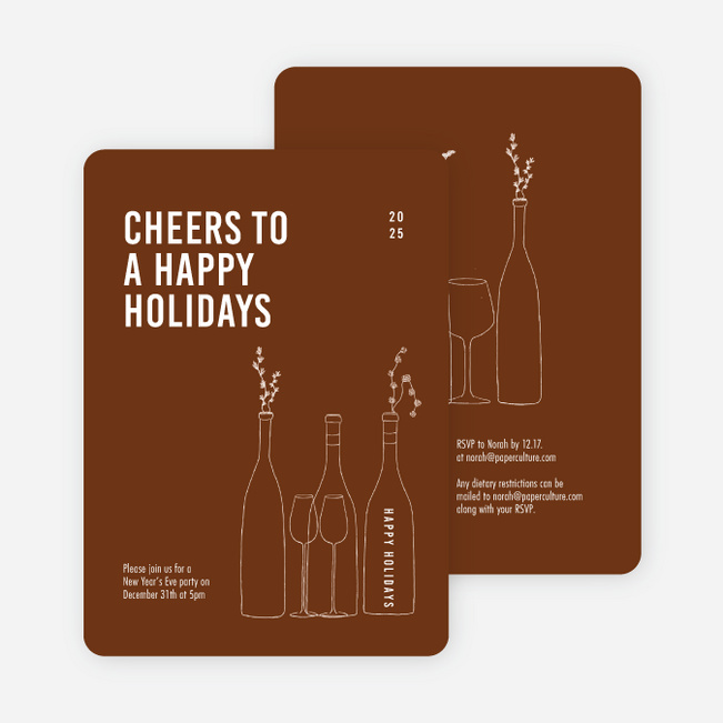 Cheers, It’s Time! Holiday Cards and Invitations - Brown