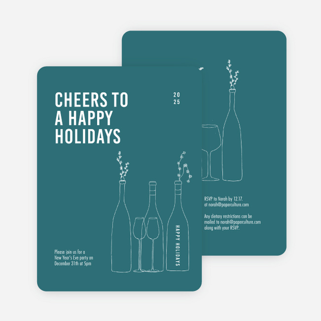 Cheers, It’s Time! Holiday Cards and Invitations - Blue
