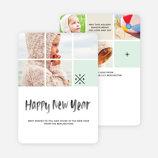 Mini Squares New Year Cards - Black