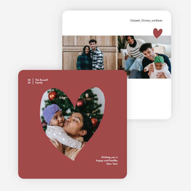 Swept Together New Year Cards and Invitations - Red