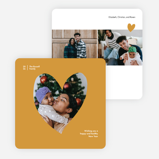 Swept Together New Year Cards and Invitations - Yellow