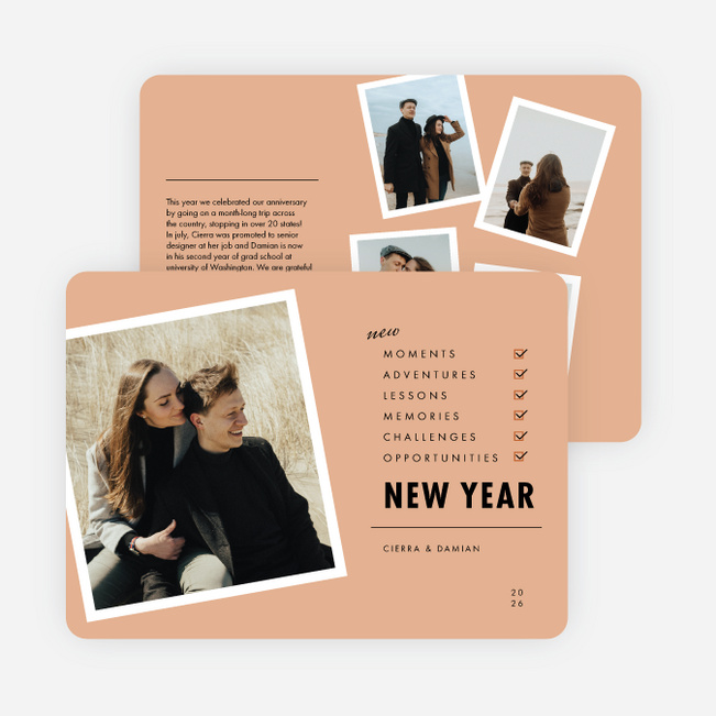 New Moments Checklist New Year Cards and Invitations - Orange