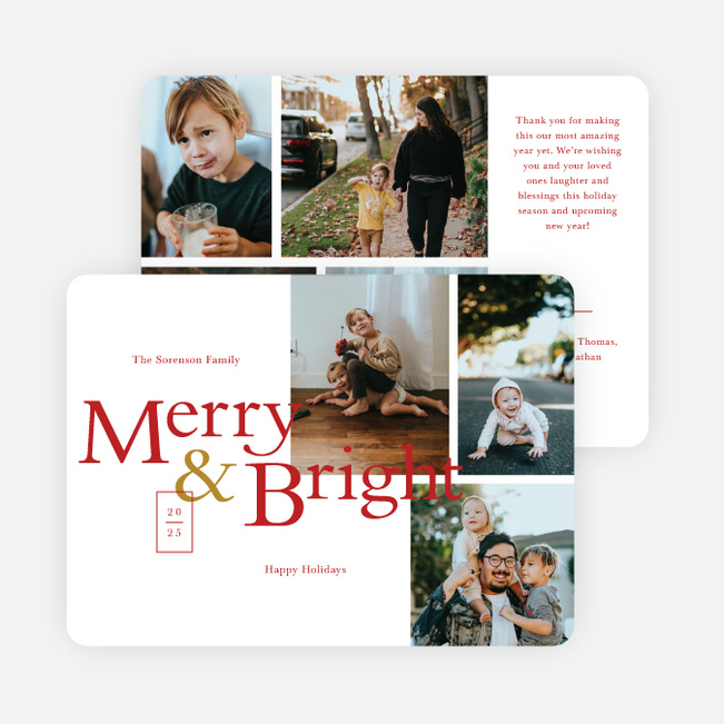 Overlapping Brightness Christmas Cards - Red