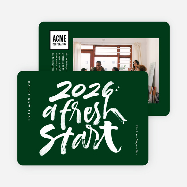 Bold Start Business and Corporate Holiday Cards - Green
