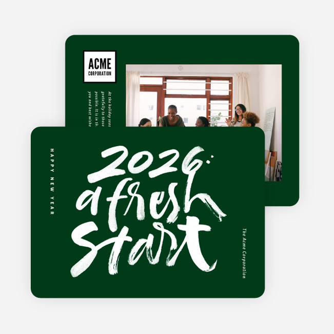 Bold Start Business and Corporate Holiday Cards - Green