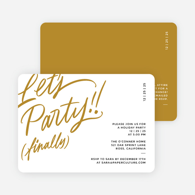 Most Excited Holiday Invitations - Yellow