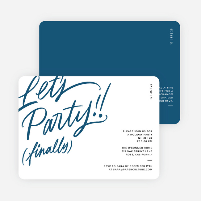 Most Excited Holiday Invitations - Blue
