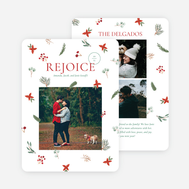 Scattered Greenery Christmas Cards - Multi