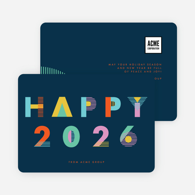 Future Wishes Corporate New Year Cards - Blue