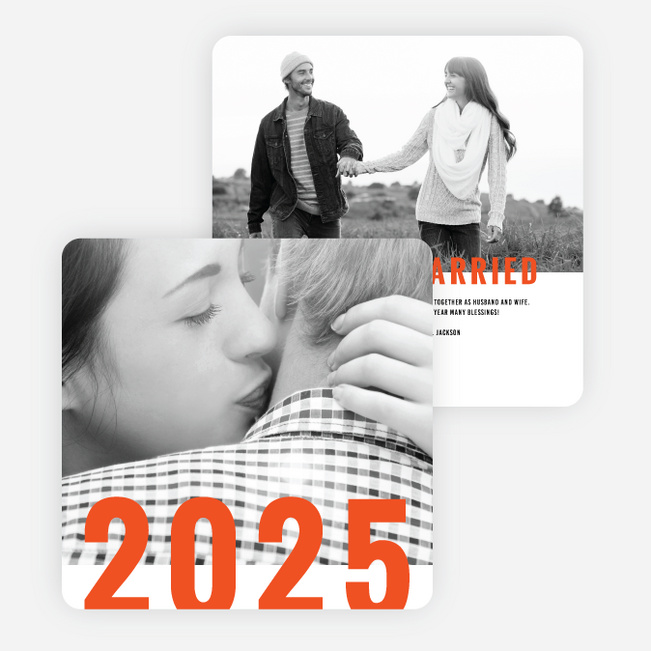 Milestone Year New Year Cards - Orange