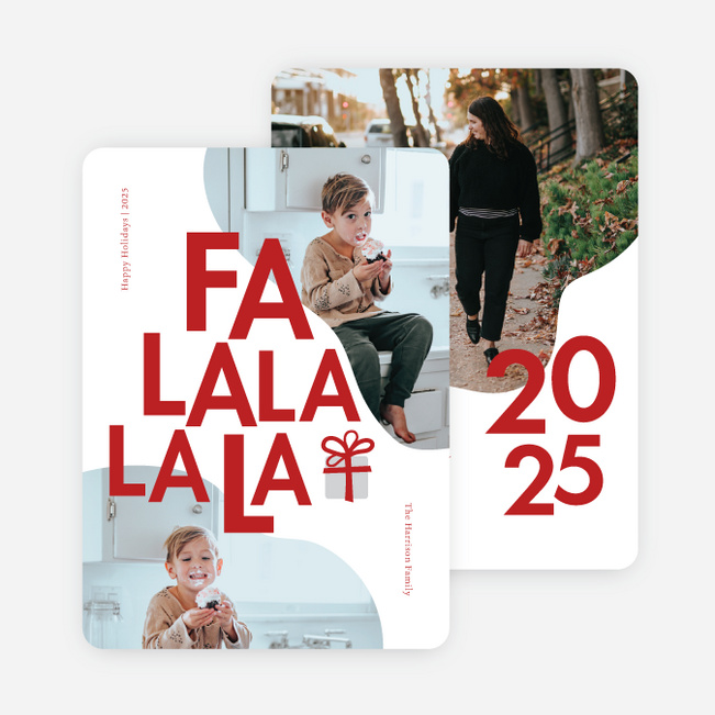 Organic Cutouts Christmas Cards - Red