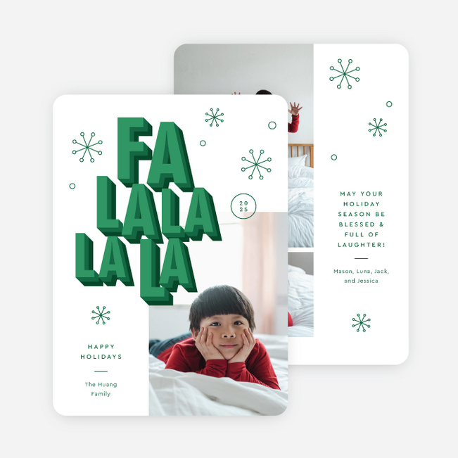 Retro Song Christmas Cards - Green