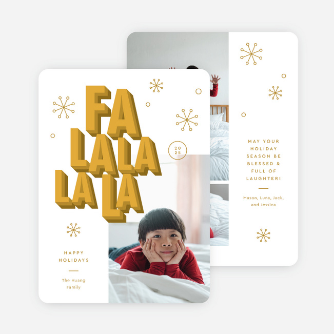 Retro Song Christmas Cards - Yellow