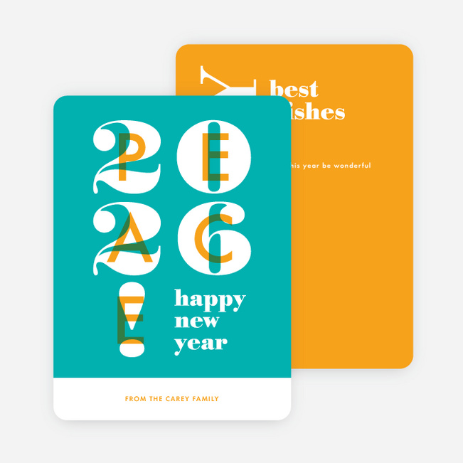 Peace Overlay New Year Cards - Blue